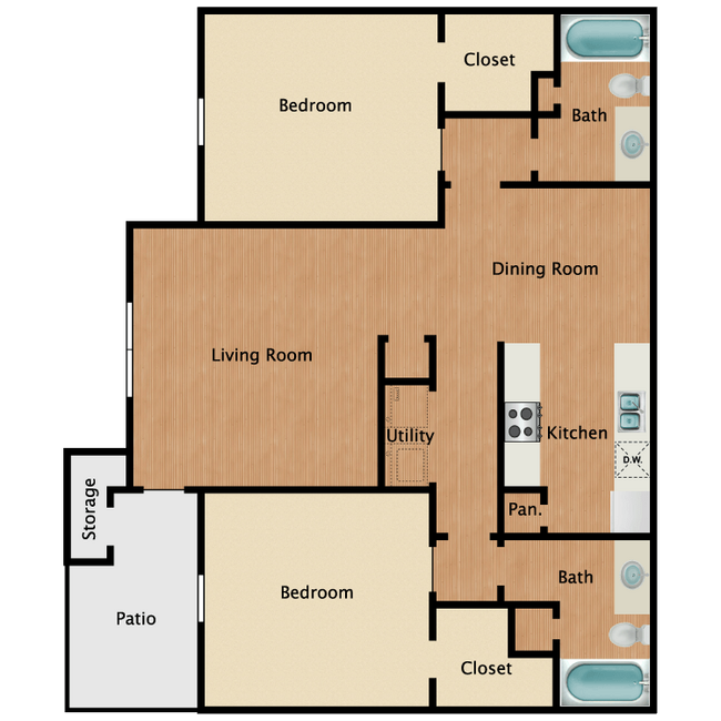 2 BDRM B 289 floor plan